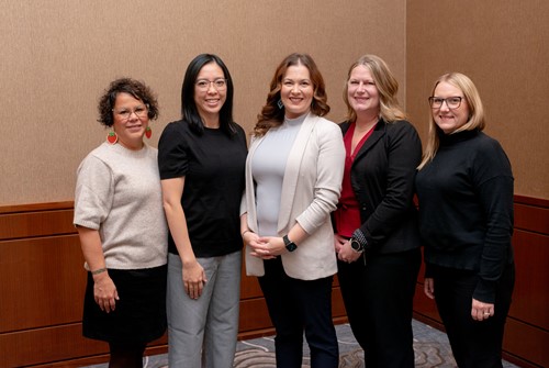 Five Nova Scotia Health – Thompson team members standing together for a group photo.